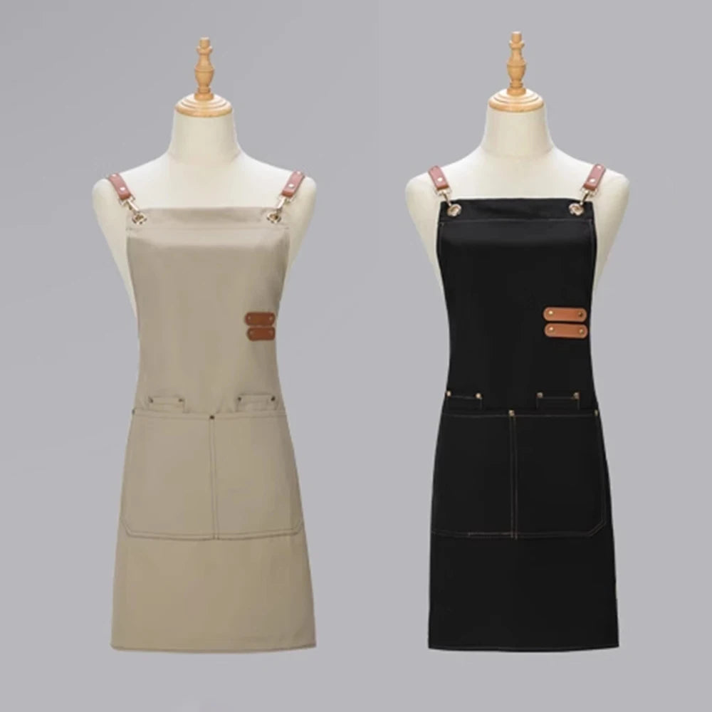 Home Canvas Apron Custom Catering Milk Tea Shop Flower Shop Supermarket Cake Shop Special Work Clothes Qme