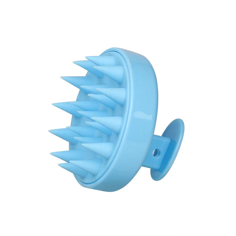 1pc Silicone Scalp Massage Comb Handheld Round Soft Shampoo Brush Portable Hair Clean Tool Hair Care Women Beauty Bathroom Combs Qme 1PC Blue