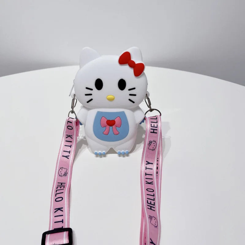 Hello Kitty Kuromi Cute Silicone Coin Purse Fashionable Shoulder Bag for Outings and Trips Qme 7
