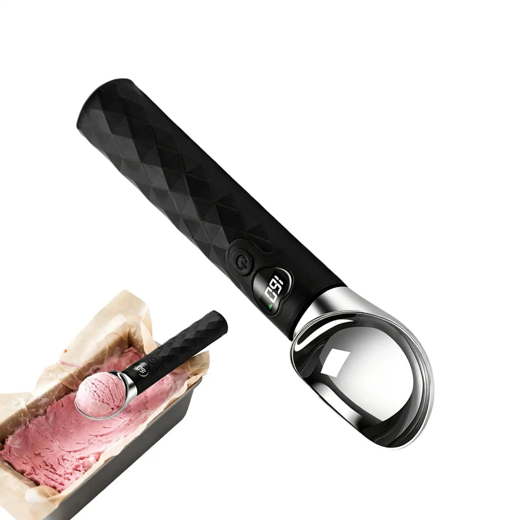 Heated Ice Cream Scoop Waterproof LED Display Portable Spoons Seniors Qme