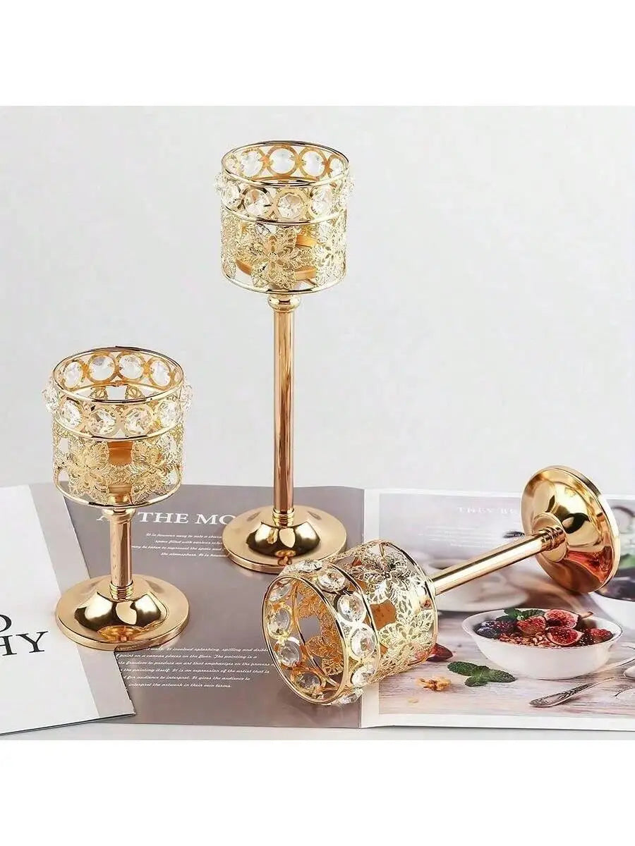 Crystal Candle Holder 3 Sizes Wedding Table Center Tea Lamp Qme