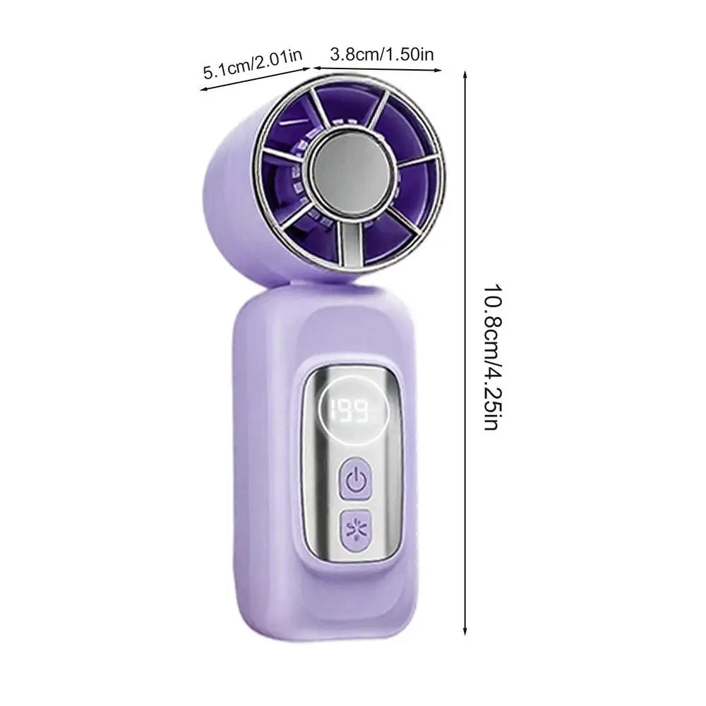 Mini Fan Clip 5 Speeds LED Digital Display Portable Device Shirt Bags Qme China Mainland Purple