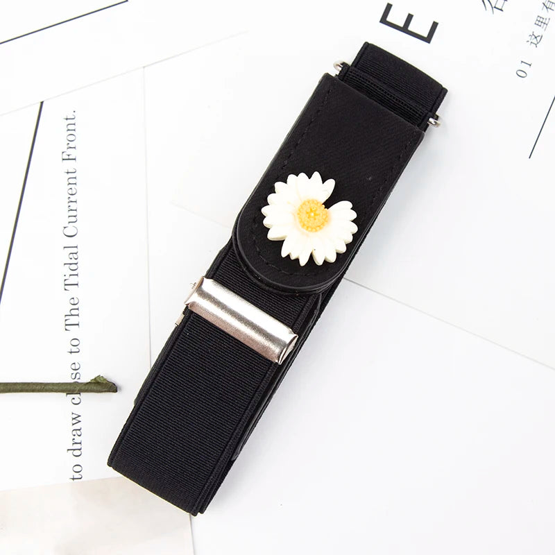 Buckle-free Elastic Invisible Belt Jeans Leather Lazy Without Buckle Qme