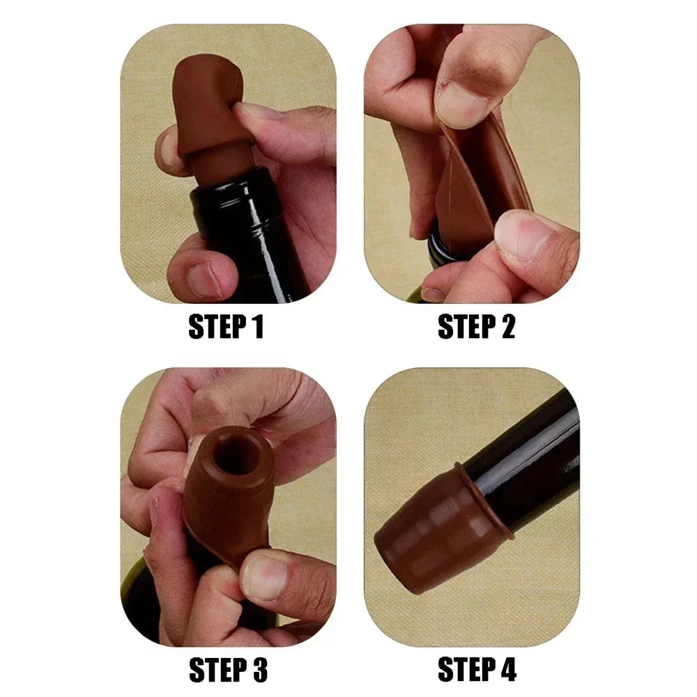 5/10pcs Silicone Wine Stoppers Reusable Sparkling Wine Bottle Stopper Beverage Bottle Sealer Keep Champagne Fresh Kitchen Tools Qme