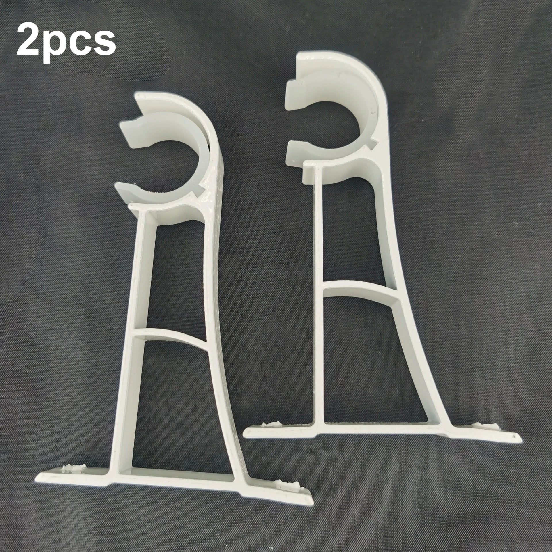 Curtain Rod Bracket, Heavy Duty Metal Wall Mount Support for Curtain Poles Qme White 2pcs