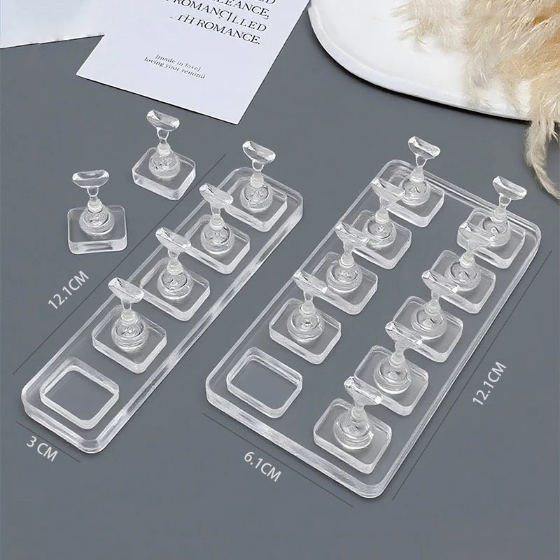 1 5 10Grid Non-magnetic Nail Display Stand Reusable Holder Sample Qme