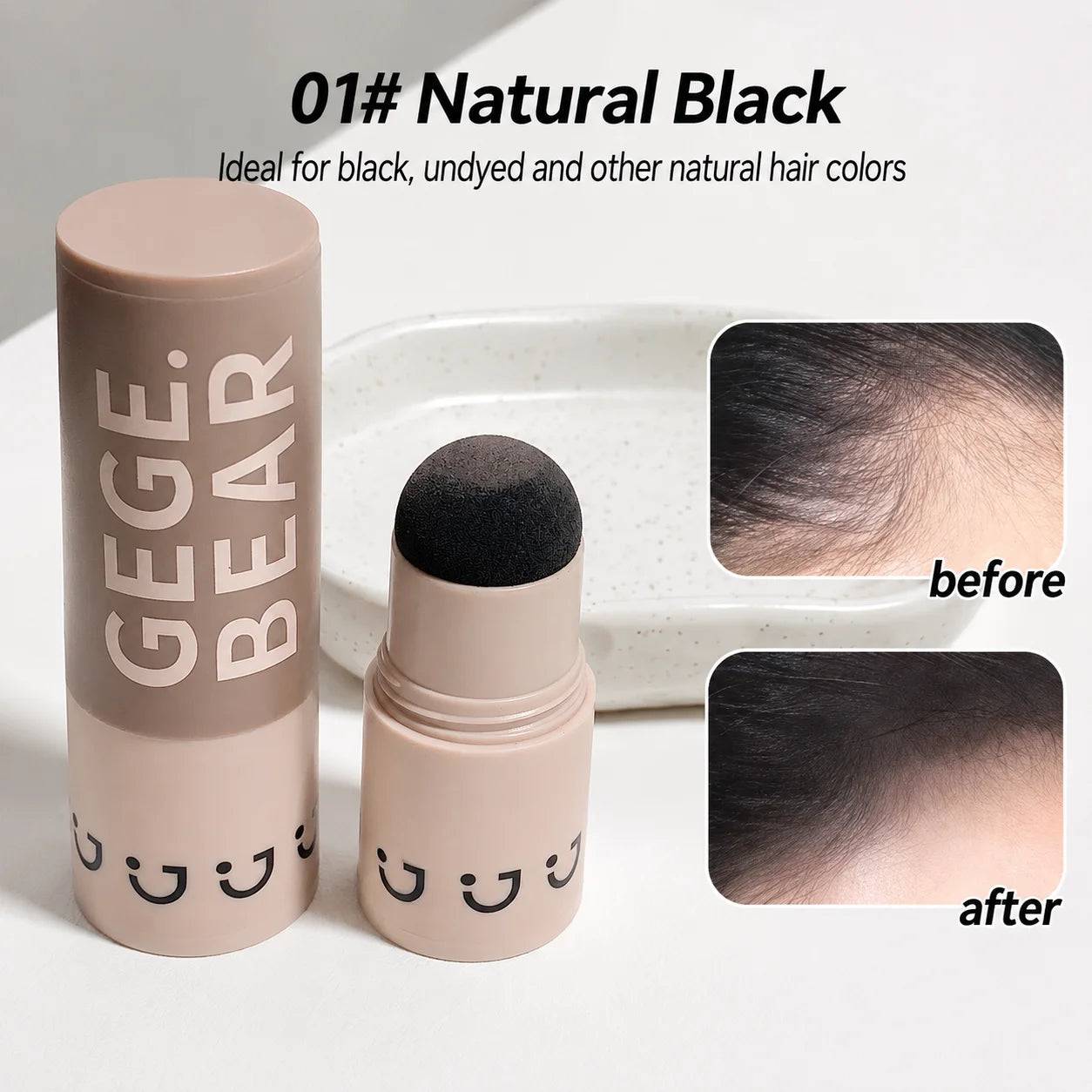Hairline Shadow Powder Stick Waterproof Root Touch Up Concealer for Gray Roots Thinning Hair Natural Hairline Filler 3 Colors Qme GX1077-1