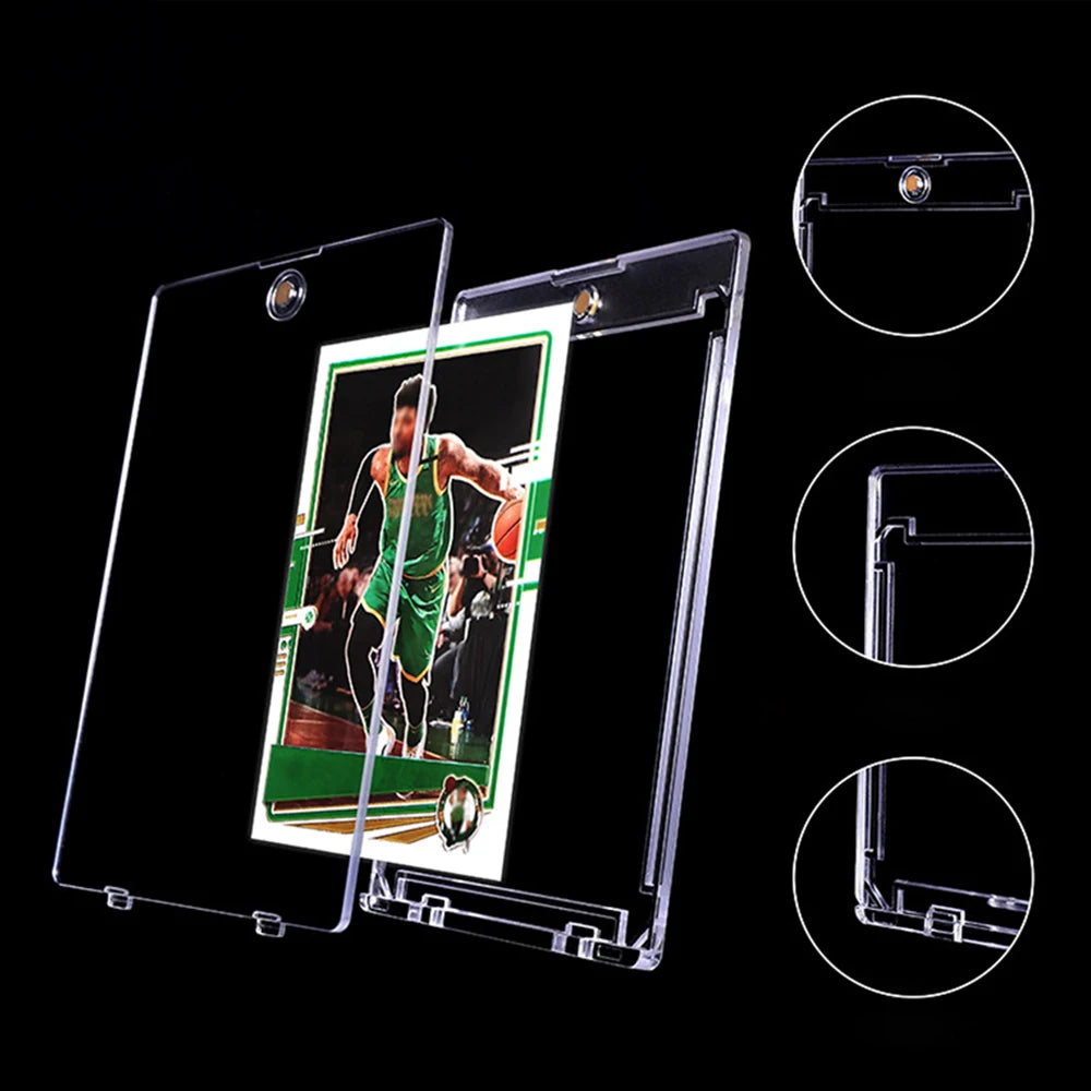 1/5/10PCS Clear Card Holder Magnetic Attraction Type Gaming Sports Trading Card Display Case Kpop Idol Photo Protective Sleeves Qme