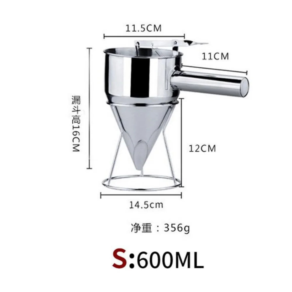 600 Oil Bucket Holder Stainless Steel Funnel Dispenser Cupcake Qme S