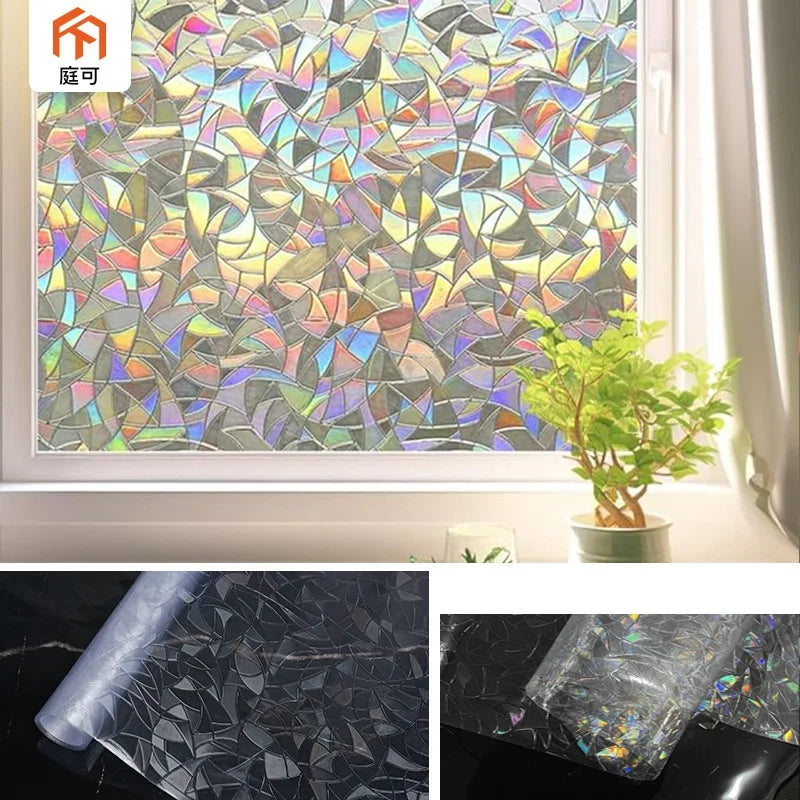 Colorful Frosted Window Stickers Translucent Opaque Static Qme