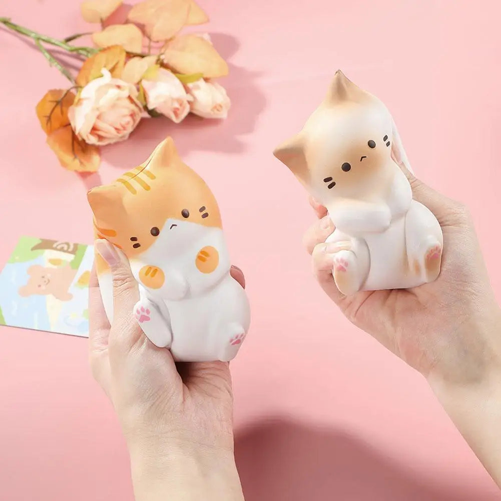 Kawai Cat Squishy Fidget Toy Slow Rebound Squeeze Stress Ball Cute Qme