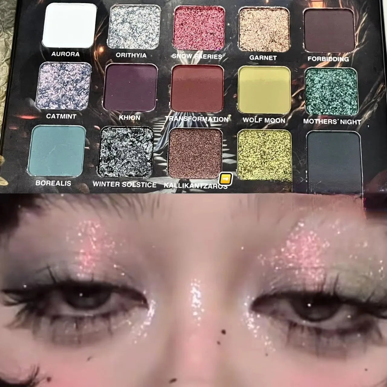 Purple Chameleon 15 Color Eyeshadow Palette Shimmer Glitter Matte Metallic Halloween Makeup Look Eye Shadow Palette Qme