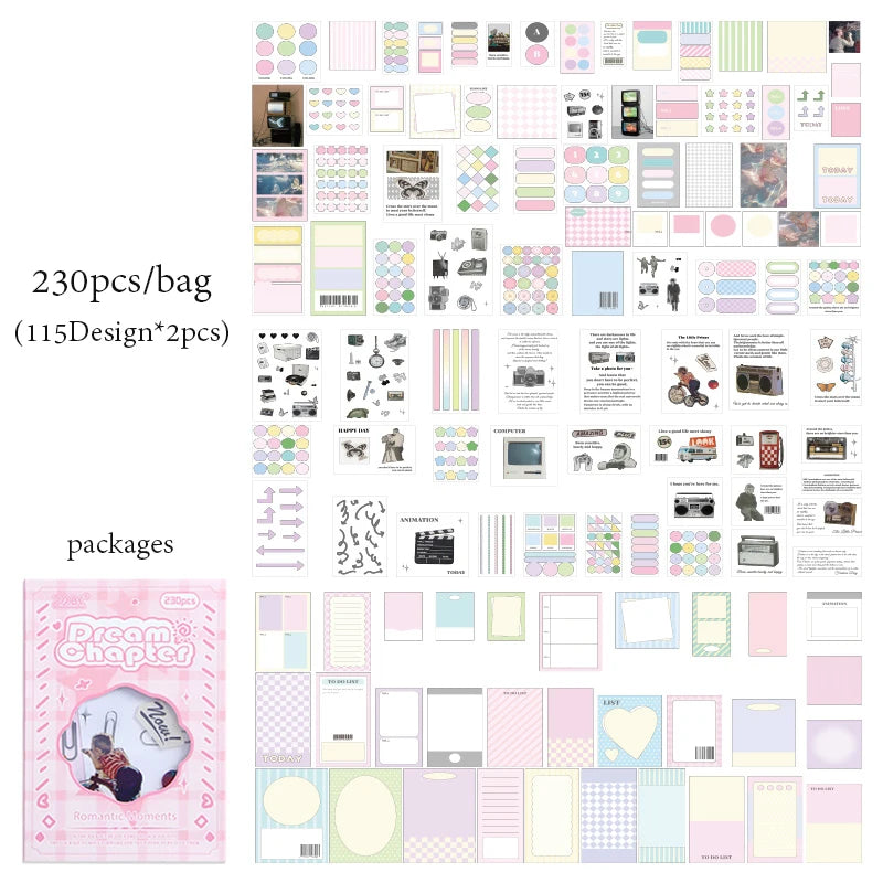 Junk Journal Boxed Stickers Perfect for gift wrapping embellishment, photo album decoration, suitable for phone cases notebooks. Qme B
