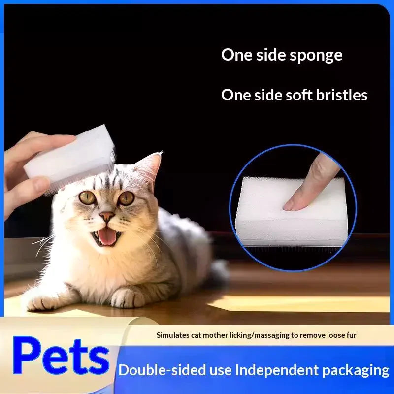 2/5/10Pcs Cat Dog Massage Brush Pet Hair Brush Multifunctional Dust Removal Sponge Cleaning Brush Simulated Cat Tongue Comb Qme