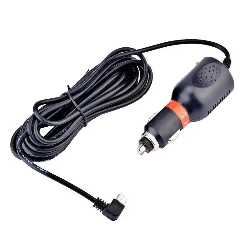 3PCS 5V 2A Micro or Mini 5pin Dash Cam Car Cigarette Adapter Lighter Socket Charger 3.5m Cable Length for Garmin Car GPS DVR Qme elbow 3PCS