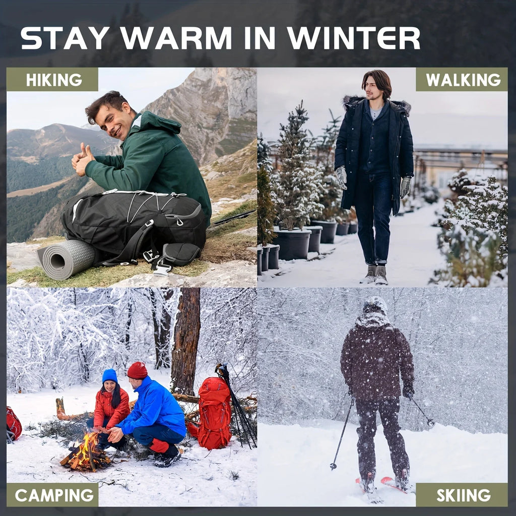 Men Wool Thermal Crew Socks Thick Fleece Lined Color Block Knit Winter Warm Socks For Cold Weather Daily Outdoor Wear Qme