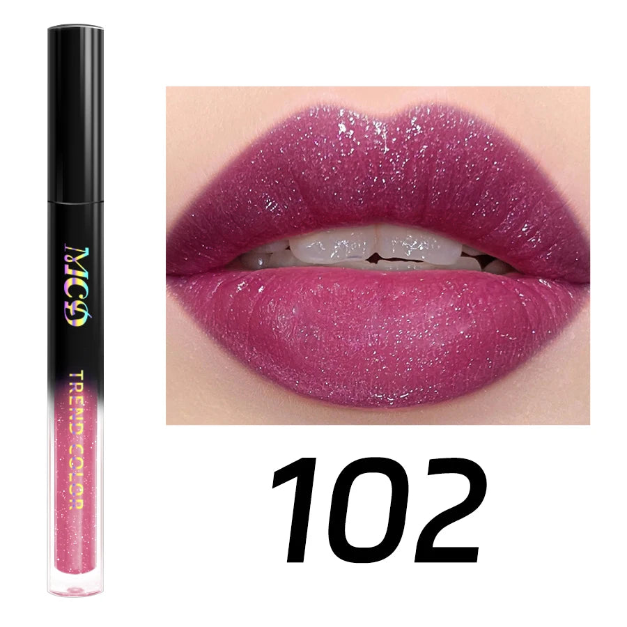 15 Glitter Lip Glaze Long Lasting Waterproof Liquid Lipstick Dewy Qme 102