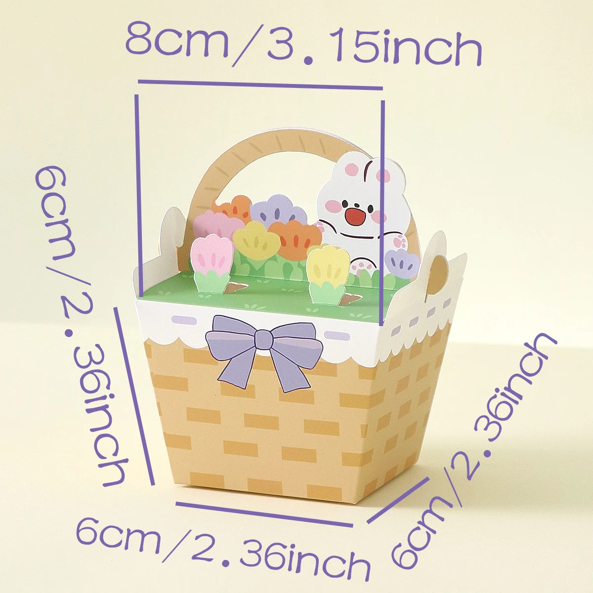5 Easter Gift Boxes with Cute Bunny Designs, Perfect for Use as Easter Party Favor Bags, Candy Boxes (with Handles), Easter Party Table Decorations, Easter Decorations, Spring Holiday and Birthday Gift Baskets, Home Decor, Ea Qme