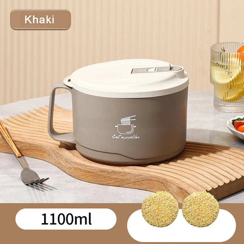 Stainless Steel Large Capacity Noodle Bowl Lid Durable Kitchen Dining Qme A1