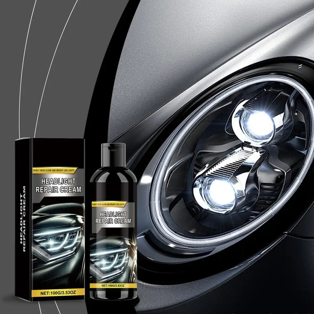 Car Headlight Restoration Polishing pasteHeadlamp Scratch Remover Repair Cleaning Paste Remove Oxidation Headlight Polish Liquid Qme