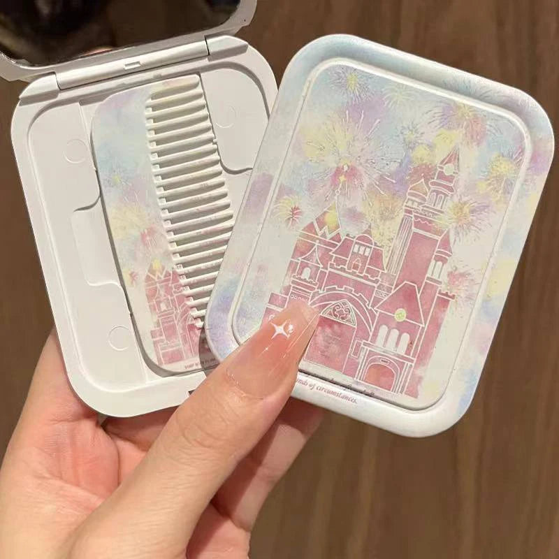 Fireworks Castle Flip-top Folding Mirror Portable Rectangle Cosmetic Qme Default Title