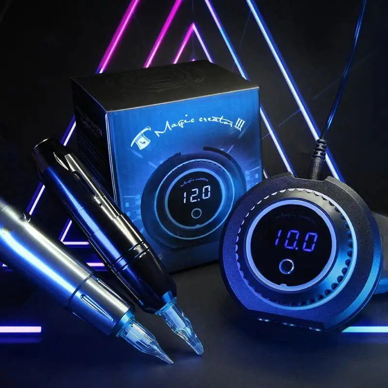Tattoo Power Supply LED Display Anti-slip Base Dual Output Rotatable Qme