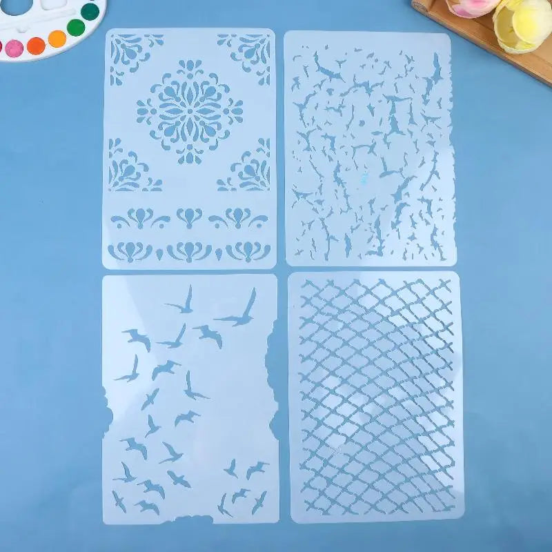 DIY Scrapbooking Reusable Bird Pattern Stencil Card Making Crafts Qme