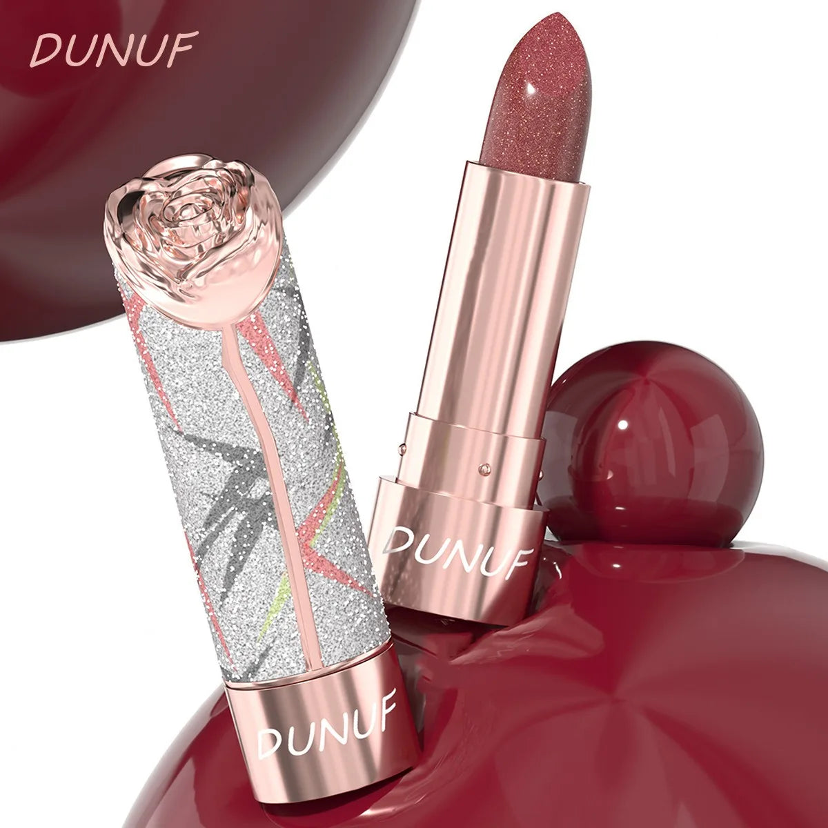 7 Colors Metallic Shimmer Lipstick, Gold Sparkle 3D Glitter Lip Makeup, High Pigment Velvet Matte Long Lasting Pearl Lipstick Qme