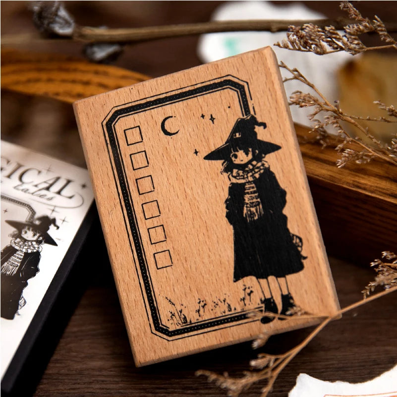 Magical Fairy Tales Handbook Seal DIY Retro Literary Daily Decoration Wooden Seal stamp Creative Stationery stamp wooden stamp Qme