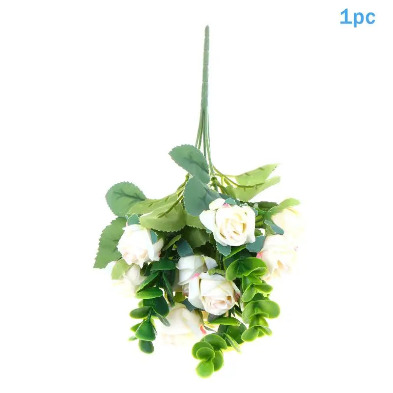 Artificial Silk Rose Bouquet - Add Timeless Beauty to Your Wedding, Home or Holiday Decor with These Lifelike Fake Roses Qme Champagne 1pcs