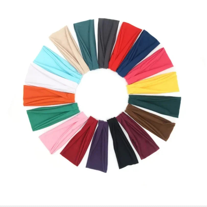Women Headband Twist Cotton Sport Wide Turban Twisted Knotted Qme