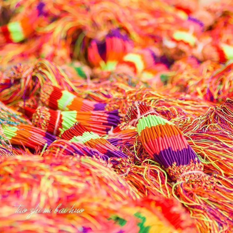 Multicolor Bracelets Rope Rainbow Mix Braid Tassel Bracelet Women Men Qme