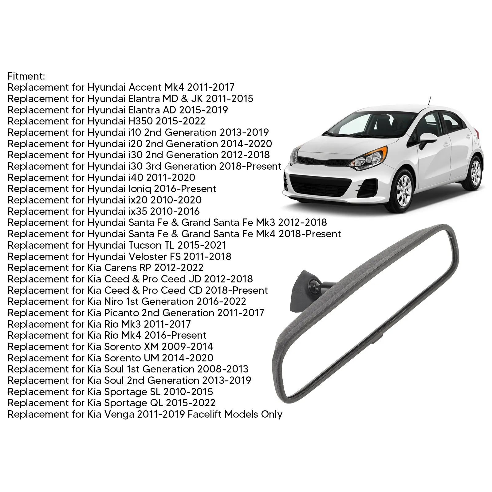 Inside Rear View Mirror Dustproof ABS Frame 85101 3X100 Inner Rear View Mirror Clear View Easy To Install for Car Qme