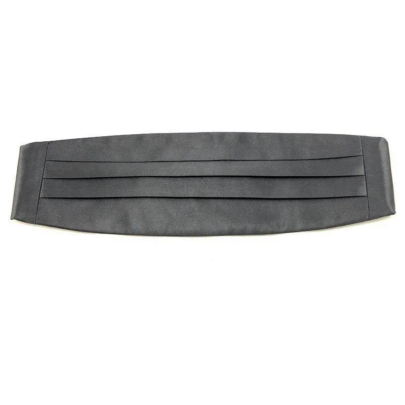 Silk Men's Classic Cummerbund Black Twill Satin Buckle Elastic Qme black L