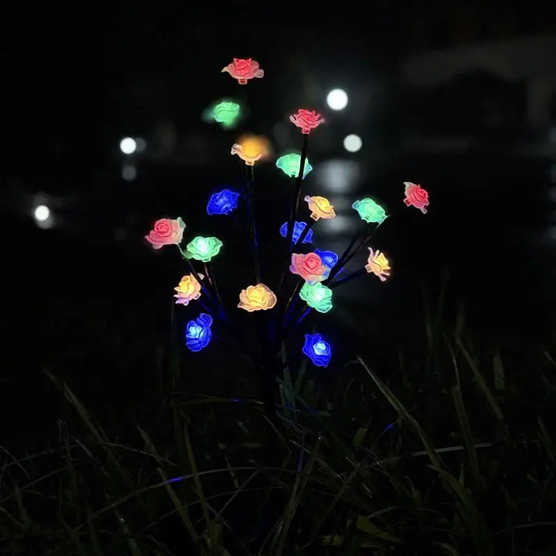 20 Leds Solar Cherry Blossom Lotus Lights Garden Light Outdoor Lawn Qme Color light 4