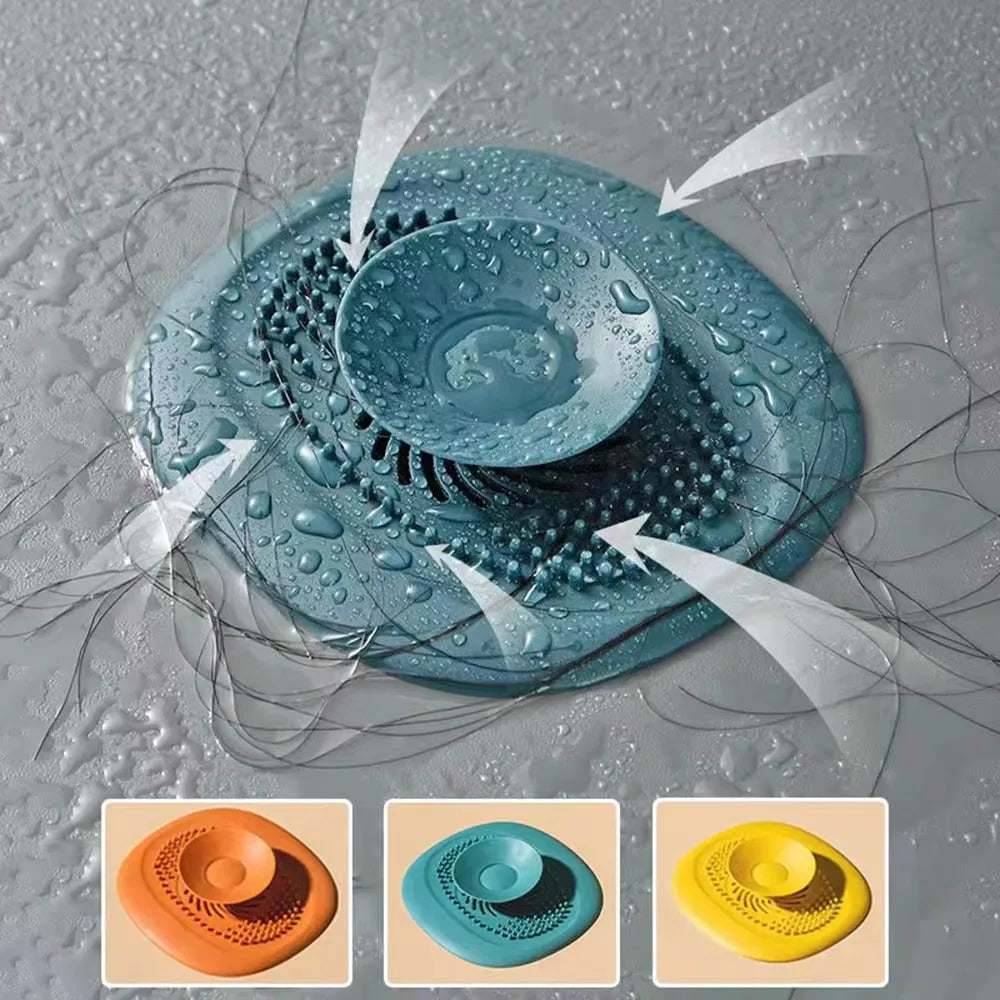 1PC Silicone anti-blocking bathtub plug bathroom floor drain shower sink kitchen household filter tool Qme