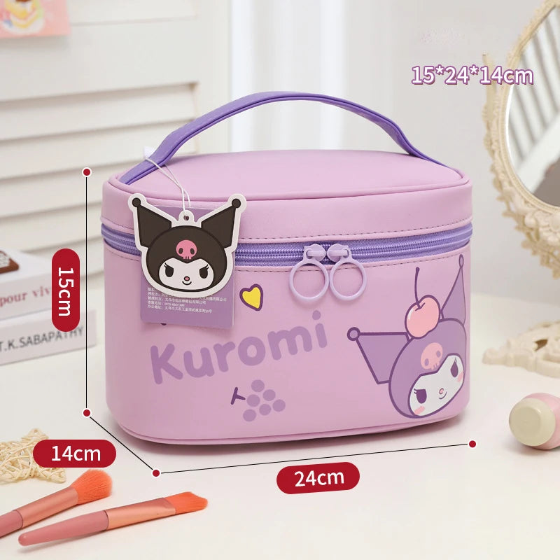 Hello Kitty Kuromi Cute Cartoon-Style Handbag Portable, Large-Capacity Toiletry and Skincare Storage Bag Toiletry Bag Qme 1