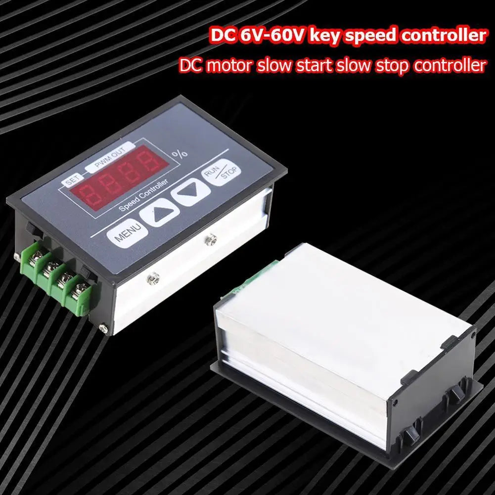 Slow Start Soft Stop PWM DC Motor Speed Control Switch Digital Display 6-60V 30A for Household Electricity Accessories Qme Default Title