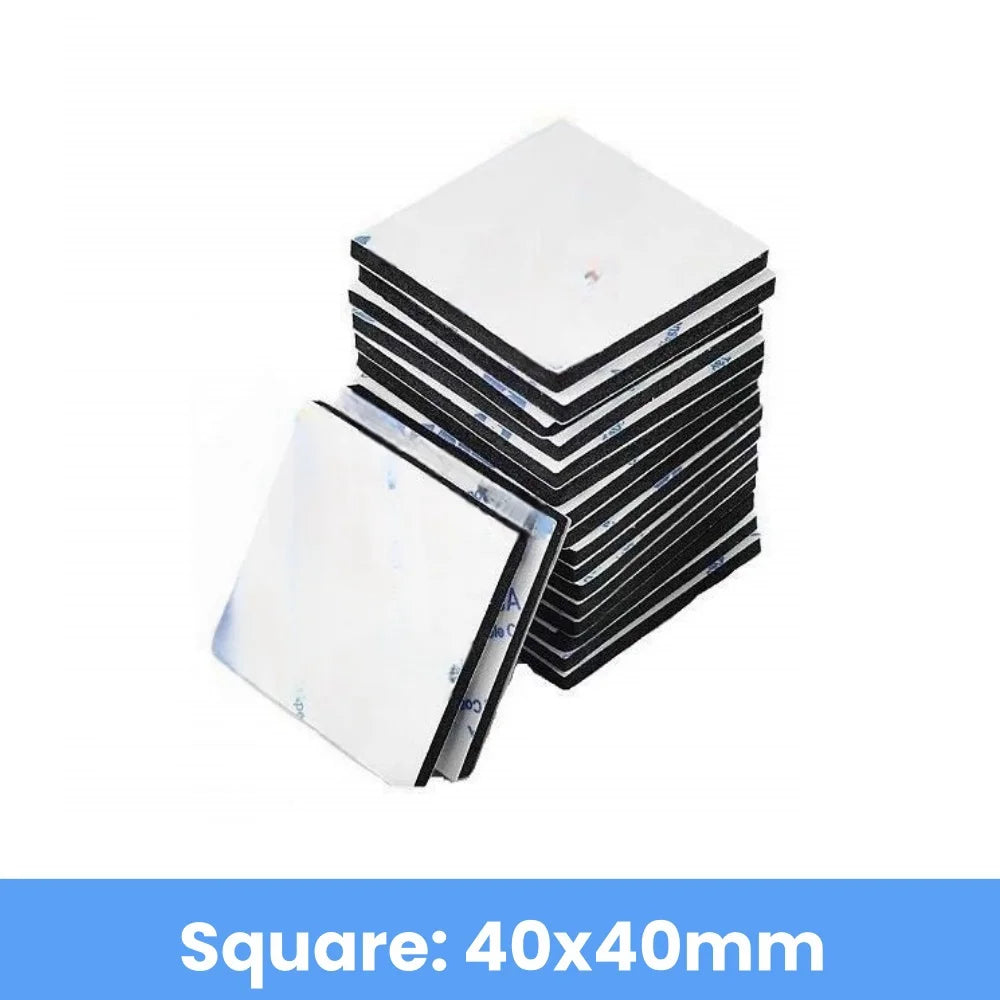 20PCS Strong Double Sided Foam Tape Self-adhesive EVA Foam Adhesive Tape for Home Decoration Installation Household Accessories Qme Square 40x40mm 20pcs