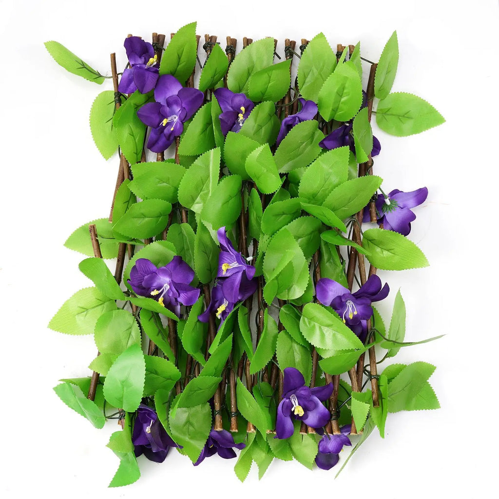 Hedge Wall Artificial Fake Leaf Wall Greenery Hedge Plant Wall Greenery Backdrop Decor Faux Fence Mat Adjustable for Stairs Qme