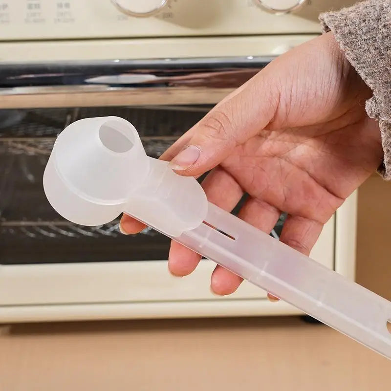 Spill-Proof Coffee Spoons Funnels Sliding Spoon Reusable With Longer Handle Coffee Scoop Measuring Spoon Funnel Kitchen Gadgets Qme White