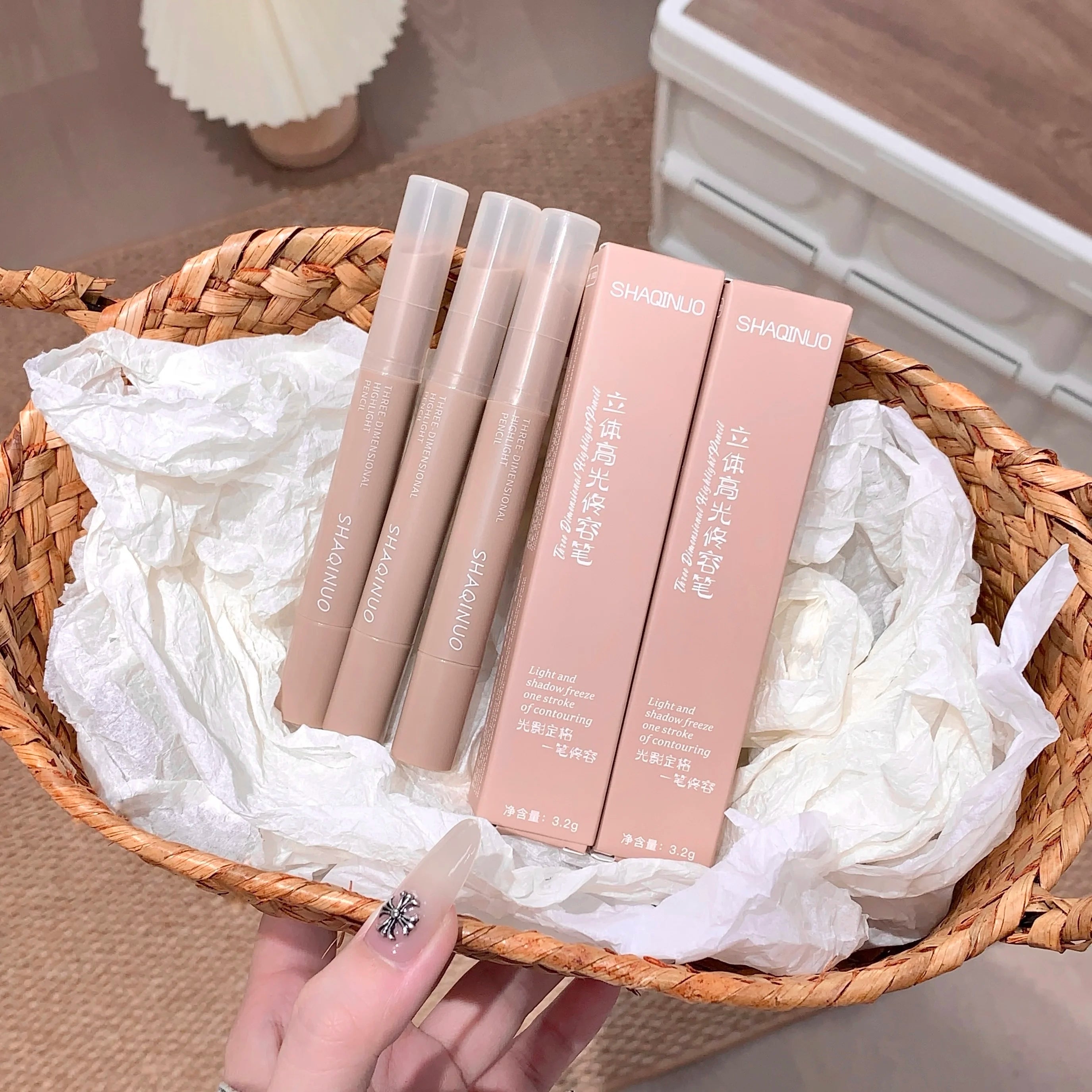 SHAQINUO Matte Nose Shadow Contour Pen Smooth Cream Texture Natural Qme