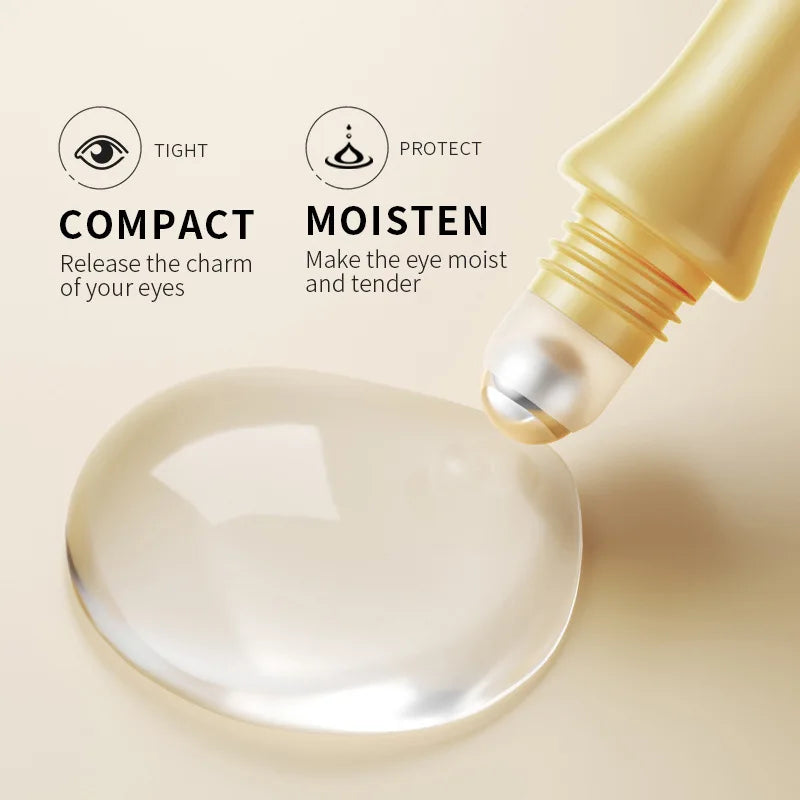 Instant Eye Bag Removal Rolling Beads Massage Serum Retinol Anti-Wrinkle Firm Skin Anti Dark Circle Puffiness Brighten Eye Care Qme