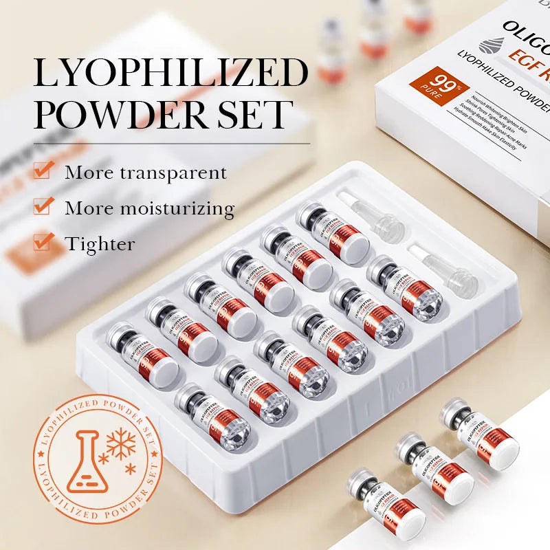BIOAOUA Oligopeptide Face Skin Repair Freeze-dried Powder Set Sensitive Skin Moisturizing and Smoothing Hyaluronic Acid Essence Qme