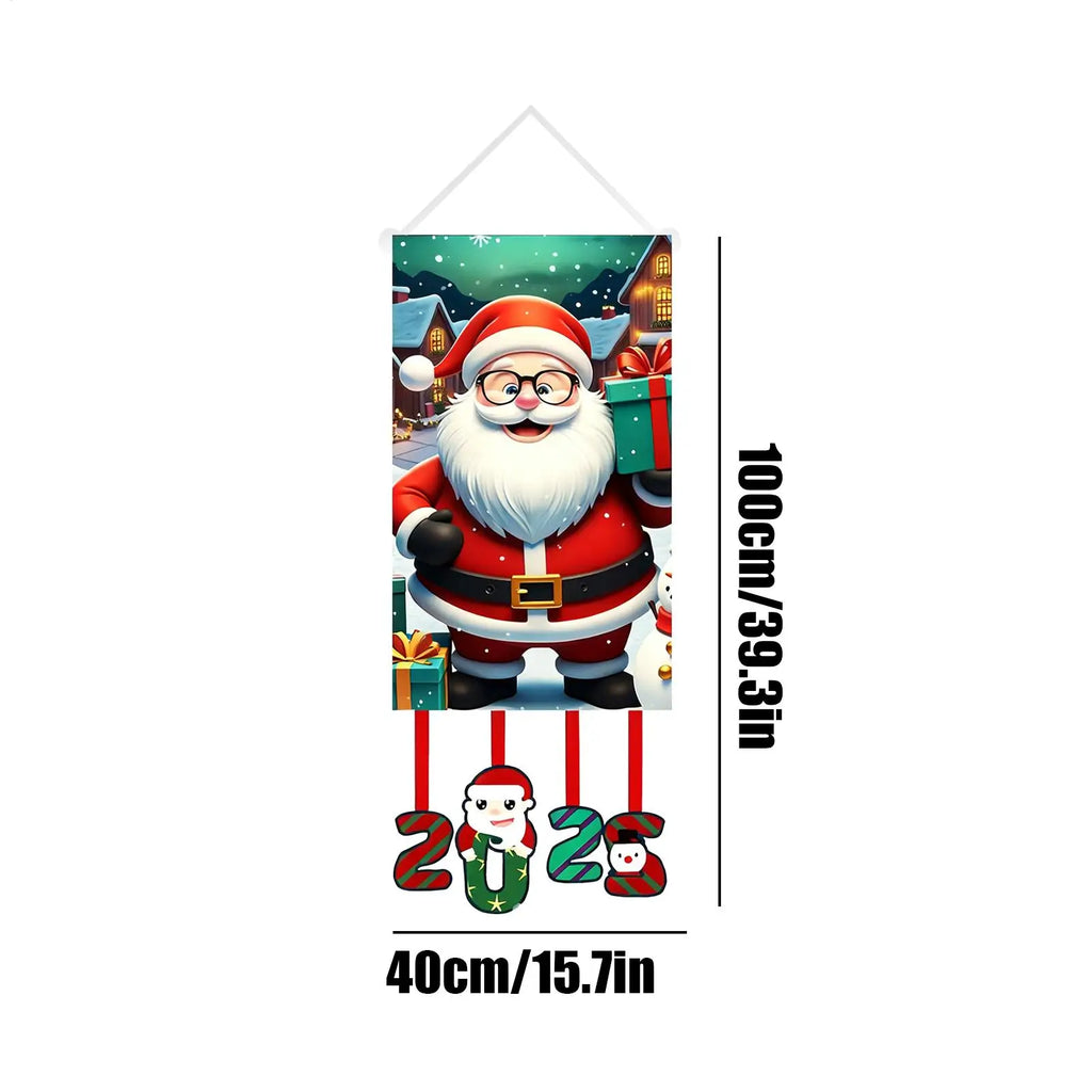Merry Christmas Flag Waterproof Holiday Decor Decorative Banner Qme