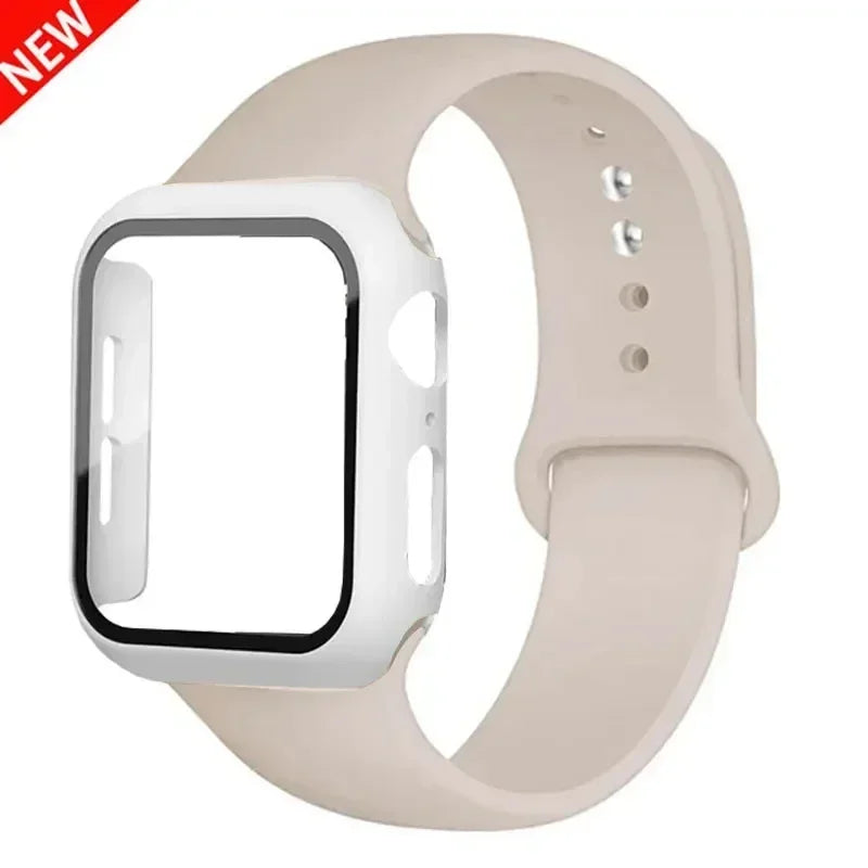 Glass+case+strap Apple Watch Band Screen Protectors IWatch Series 9 8
