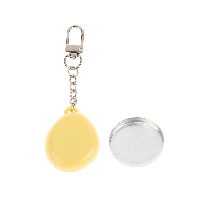 Colorful Portable Makeup Compact Empty Refillable Case Aluminum Tray Qme Yellow Keychain
