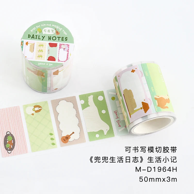 Kawaii Cartoon 50mm*3m PET Tape - Creative Masking Tapes for Journaling Gadget Wrapping Collage Scrapbooking School Statione Qme D4