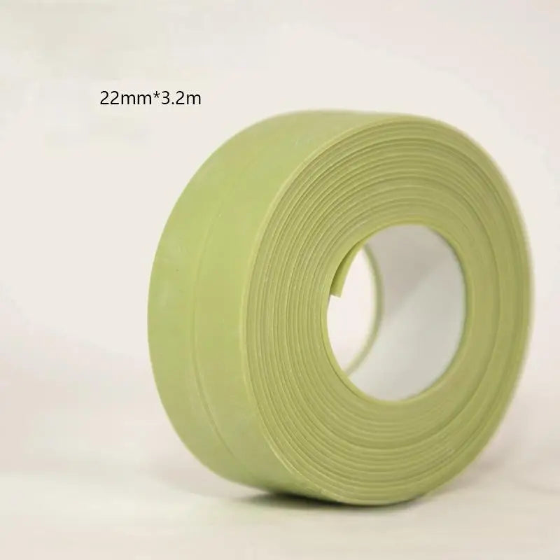 A Roll Of Three Meters Two Pvc Waterproof And Anti-Mildew Seam Adhesive, Suitable For Kitchen, Bathroom, Toilet, Corner Gap Qme 1PC green