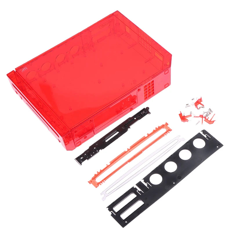 Black Full Case Cover Housing Shell Buttons Wii Transparent Game Qme Red